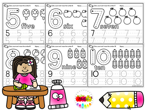 Preschool Beginner Math Worksheets for Kindergarten | Pre-K Numbers 1 ...