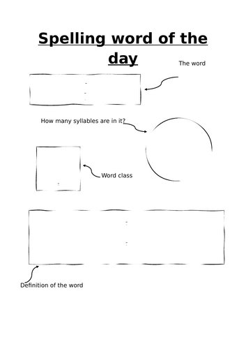spelling word of the day activity, spellings, word of the day ...