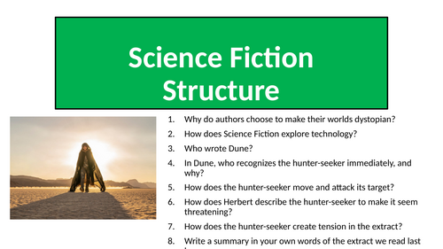 Science Fiction - Dune (Structure) Assessment Prep and Assessment