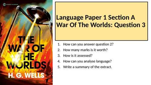 AQA English Language Paper 1 Section A - War Of The Worlds