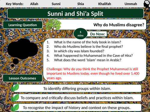 AQA Muslim Beliefs L3- Sunni and Shi'a Split