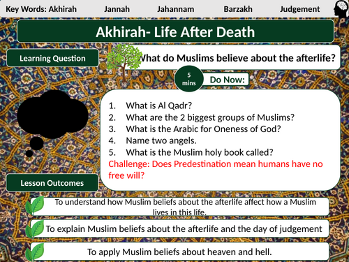 AQA Muslim Beliefs L9- Life After Death