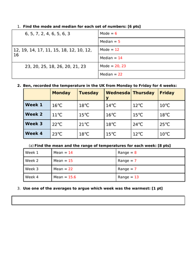 Cambridge Maths Stage 6_Averages & Addition and Subtraction Assessment