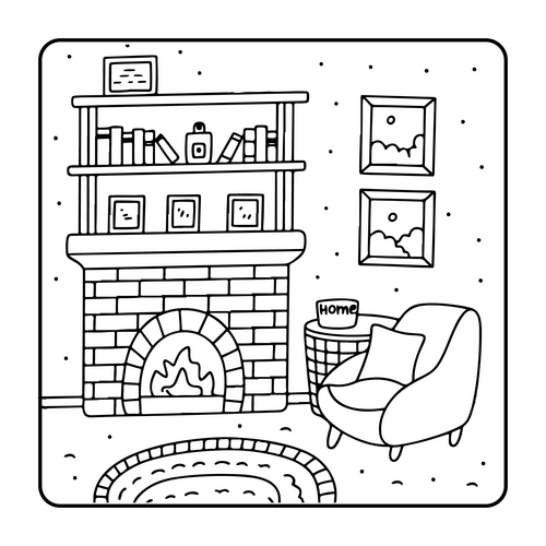 Cozy Spaces Coloring Pages for Adults | Teaching Resources