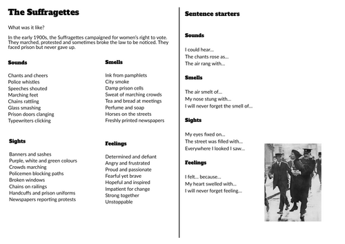 The Suffragettes – KS3 Descriptive Writing Resource