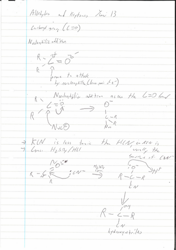 A-Level Organic Chemistry Notes Handwritten | Teaching Resources