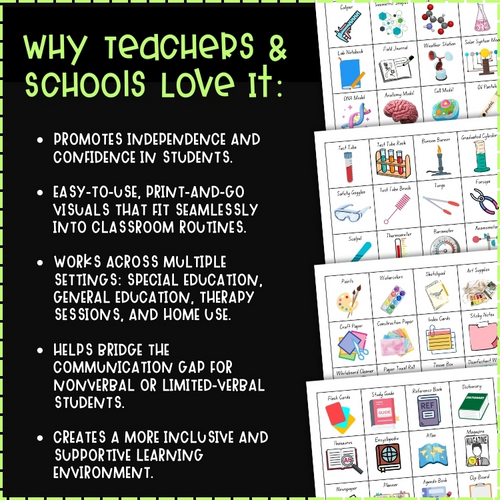Classroom Objects Picture Communication Symbols Vocabulary Worksheets ...