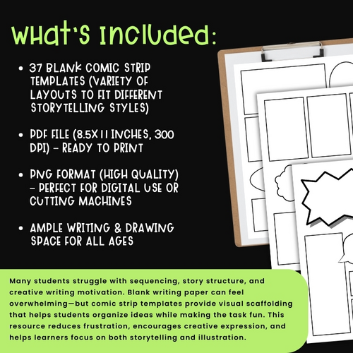 37 Comic Strip Writing Book Pages Template Blank Graphic Novel Paper ...