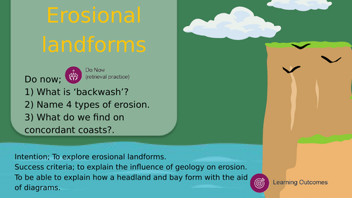 iGCSE Geography edexcel - Coasts - Erosional landforms | Teaching Resources