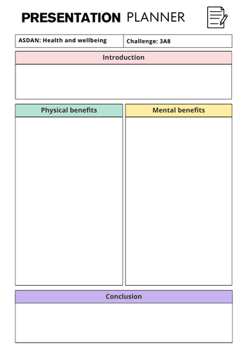 ASDAN - PDP - 3A8 - Give a presentation on health and wellbeing ...