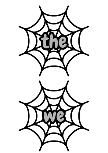 Year 1 common exception words- Spider webs- Halloween