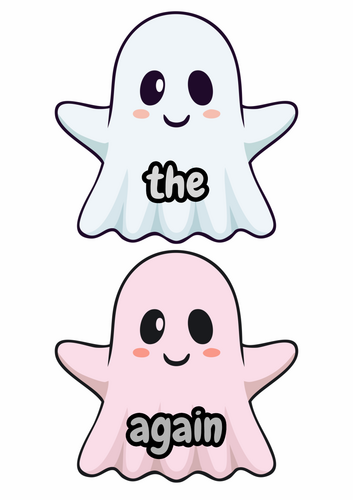 Year 1 and 2 common exception words- ghosts- Halloween