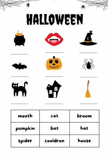 Halloween word match
