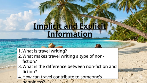 Travel Writing - Implicit and Explicit Information