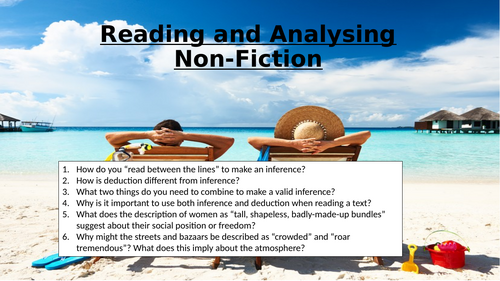Travel Writing - Reading and Analysing Non Fiction