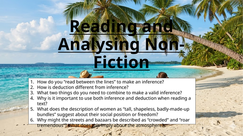 Travel Writing - Reading and Analysing Non Fiction
