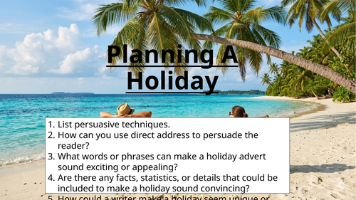 Travel Writing - Planning A Holiday