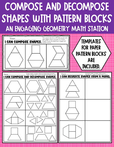 Compose and Decompose Shapes With Pattern Blocks for Math Stations ...