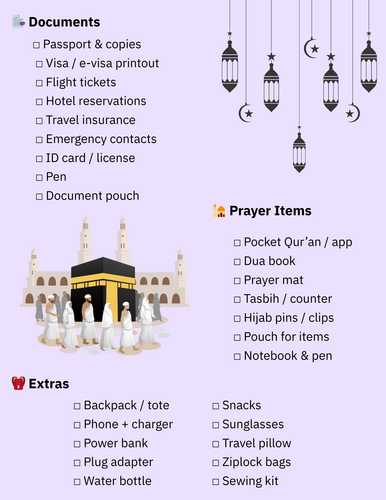 how to prepare for umrah for ladies - umrah checklist for ladies pdf ...