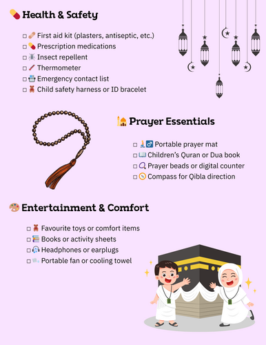 checklist for umrah with kids - umrah packing list for kids | Teaching ...