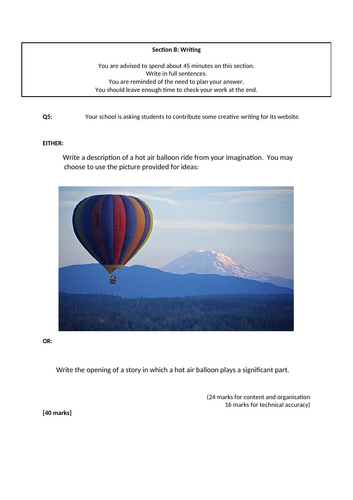 GCSE English Language Paper 1 Creative writing 2x grade 9 writing hot ...
