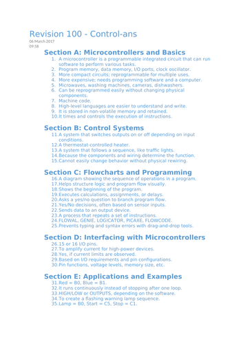 GCSE Electronics – Control Circuits | 100 Revision Questions & Answers ...