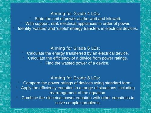 AQA GCSE Physics P1.9-Energy and power (Triple & Combined) | Editable ...