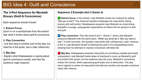 Macbeth – 5 Big Ideas - 4. Guilt and Conscience (AQA Examiner’s ...