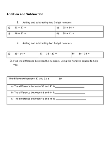 Cambridge Stage 3_Addition and Subtraction of 2-digit numbers ...