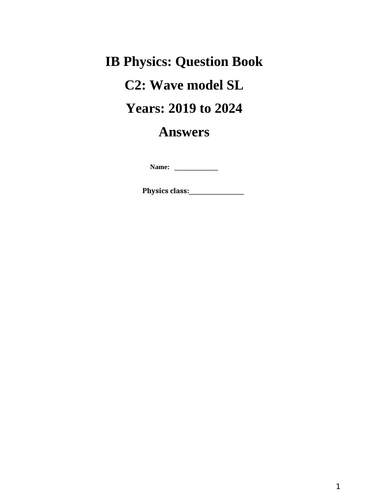 IB Question Book C.2: Wave Model SL (Questions from 2019 to 2024)