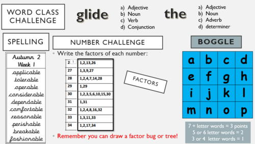 Year 6 Morning Activities - Autumn Term 2 | Teaching Resources
