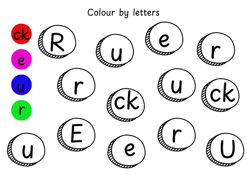Colour by letters CK, E, U, R