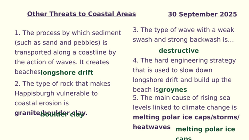Y8 Coasts: Other threats to coastal areas