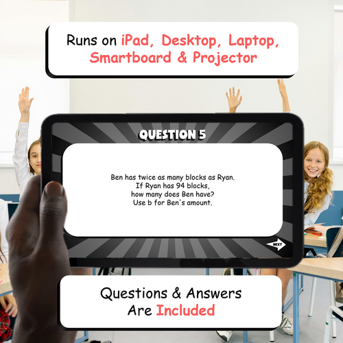 Equations with Symbols Word Problems BUMP Maths Game | No-Prep Year 6 ...
