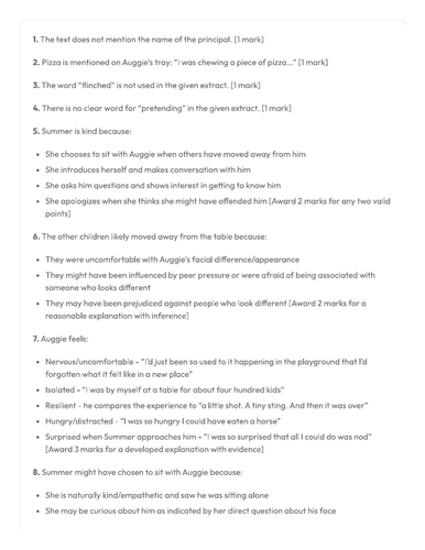 Year 6 SATS Style Comprehension - Wonder