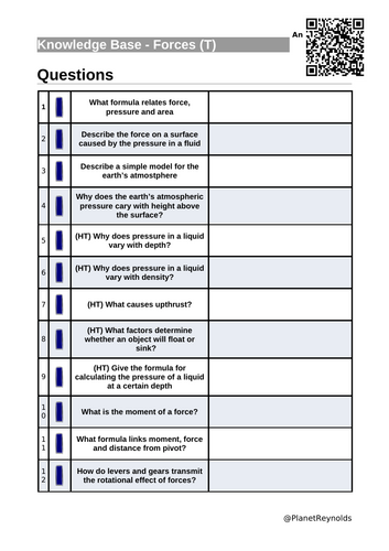 High-impact, fully editable P8–P10 Forces revision pack for AQA (Triple ...