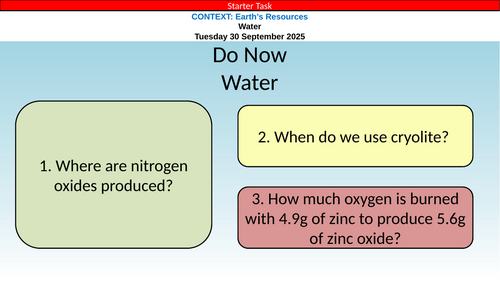 AQA GCSE Chemistry Earth's Resources