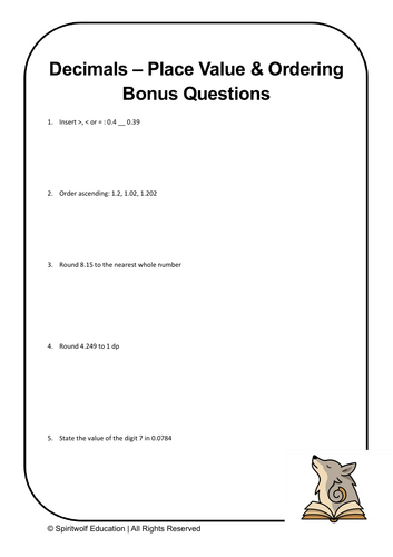 Decimals (Place Value & Ordering) - GCSE Maths Foundation | Teaching ...