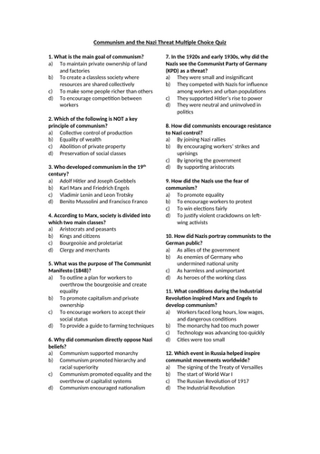 World War 2 Multiple Choice Quiz