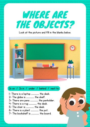 Where Are the Objects? – Prepositions of Place Worksheet (Free via ...
