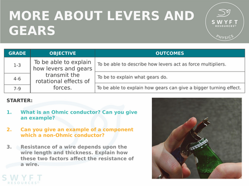 NEW AQA GCSE (2016) Physics - More about levers and gears