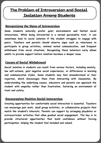 The Problem of Introversion Among Students: A Complete Guide for ...