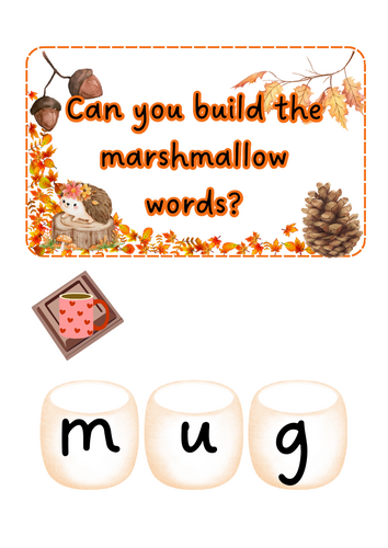 Autumn - Marshmallow CVC words