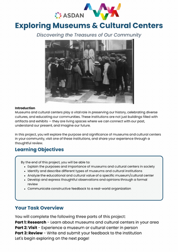 ASDAN History - Local Museum and Cultural Center Exploration Project