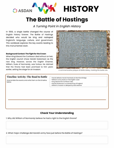 ASDAN History - The Events of the Battle of Hastings