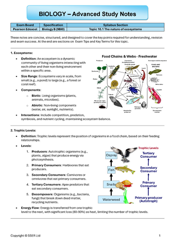 BIOA_EDX Topic Notes: 10.1 The nature of ecosystems | Teaching Resources