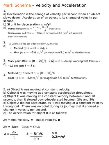 NEW AQA GCSE (2016) Physics - Velocity and acceleration