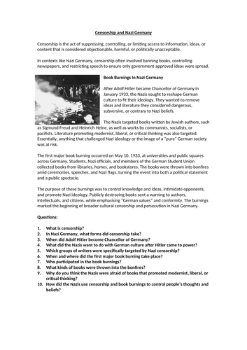 World War 2 - Censorship and Book Burnings