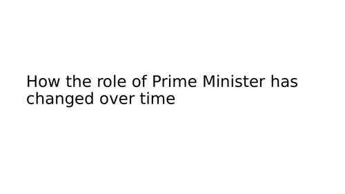 The Role of the Prime Minister