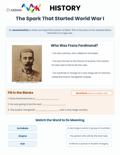 ASDAN History - The Assassination of Archduke Franz Ferdinand